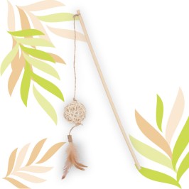 ETHI'CAT mimbre caña de pescar pelota