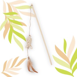 ETHI'CAT mimbre caña de pescar pez