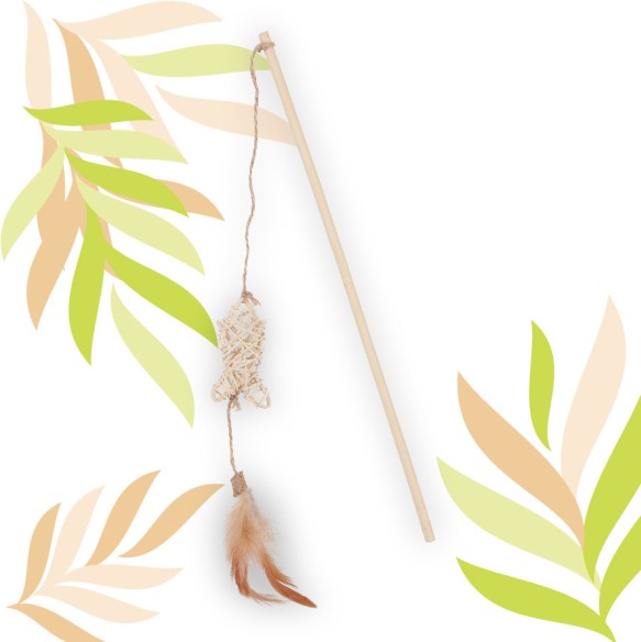 ETHI'CAT mimbre caña de pescar pez